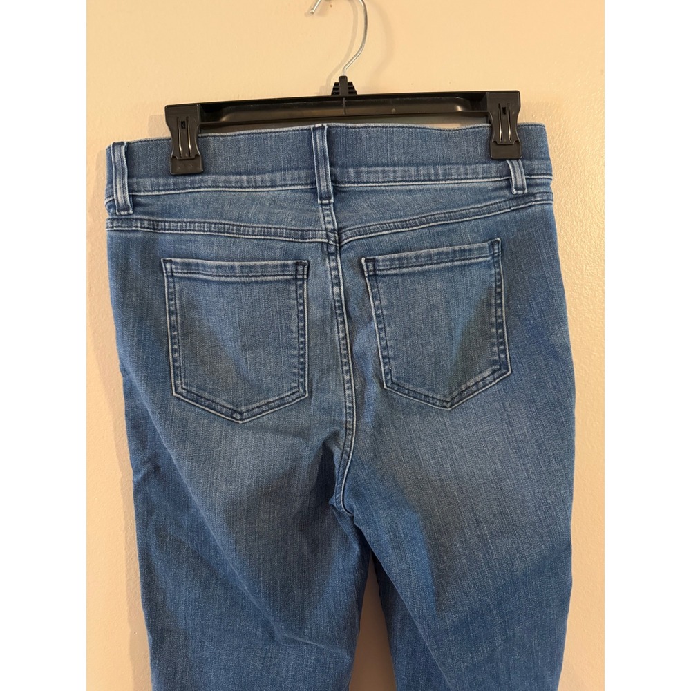 Spanx Flare Jeans Medium Wash Blue Denim Pull On High Rise Size Medium Tall - Picture 6 of 8